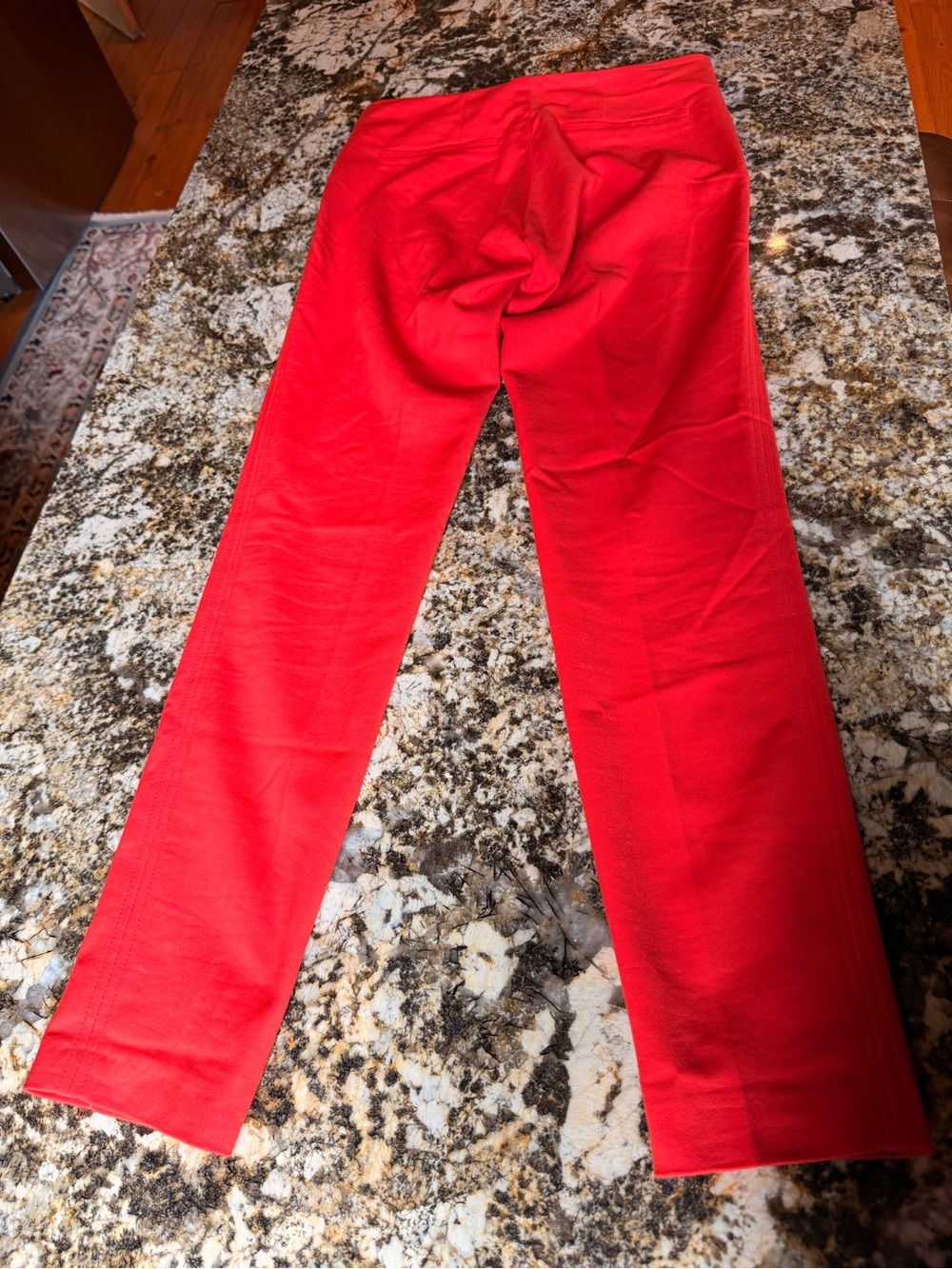 Zara pants, bright coral red, side zip and back pockets, straight leg, Sz Small - Picture 11 of 14
